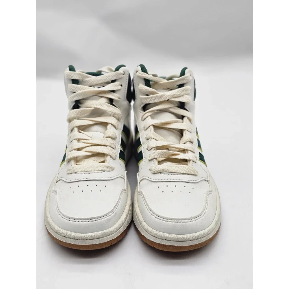 Adidas Hoops 3.0 Mid Sneakers Kids 13K White Green Mid Top Basketball